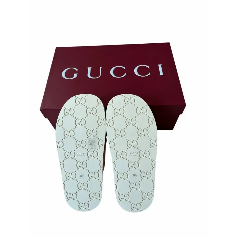 Gucci GG Canvas Pink Platform Slides 816798 Women's 38.5 US 8.5 NEW